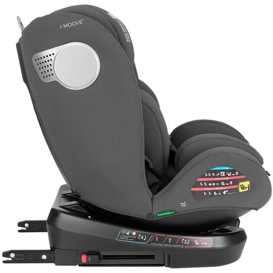 Scaun auto KIKKABOO, 0-36 kg, (i-Size 40-150 cm), isofix, i-Moove 2, Dark Grey, 6 image