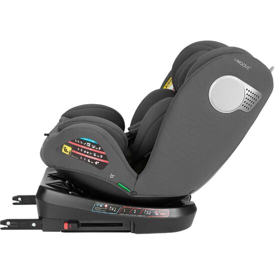 Scaun auto KIKKABOO, 0-36 kg, (i-Size 40-150 cm), isofix, i-Moove 2, Dark Grey, 7 image