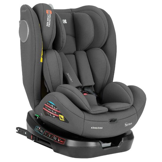 Scaun auto KIKKABOO, 0-36 kg, (i-Size 40-150 cm), isofix, i-Moove 2, Dark Grey