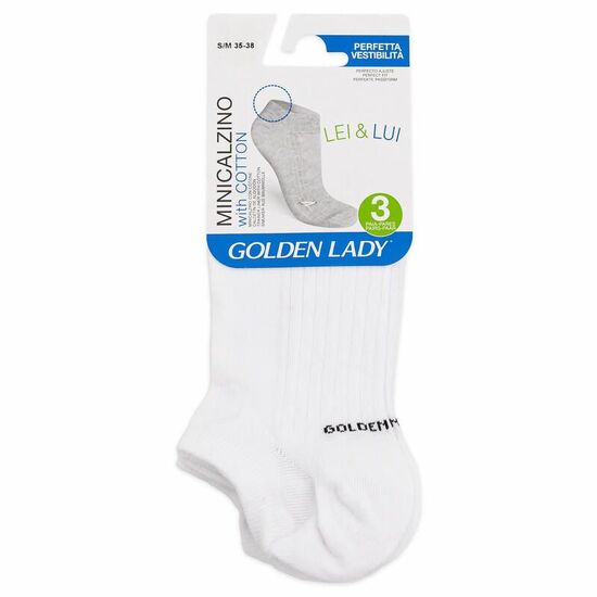 Ciorapi scurti GOLDEN LADY cotton unisex, Bianco, S/M 35-38, 3 perechi