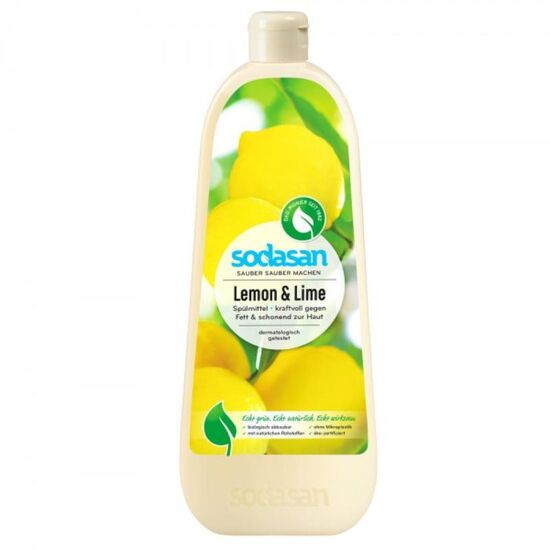 Bio-lichid pentru spalat vase SODASAN, Cu lamaie si lime, 1 l