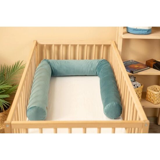 Protecție pentru pătuț CARETERO Roller Velvet Emerald, 200x15 cm, 4 image