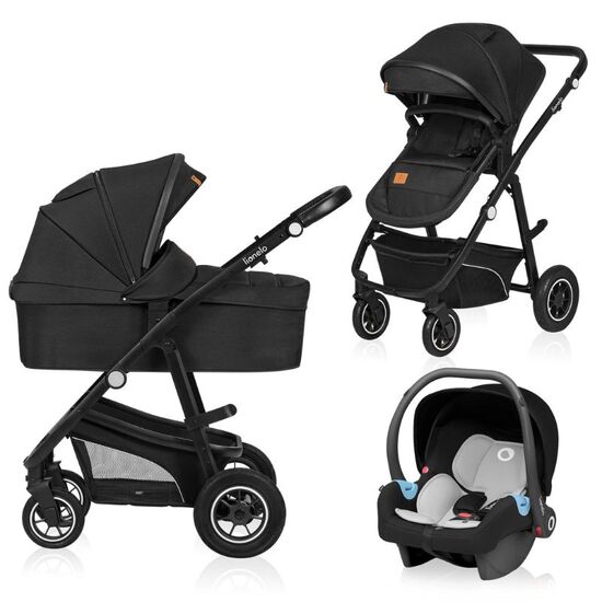 Коляска LIONELO 3-в-1 Bianka Black Onyx, изображение 2