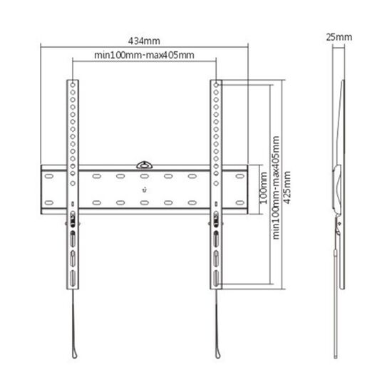 Suport pentru televizor Gembird WM-55F-02, Black, 2 image