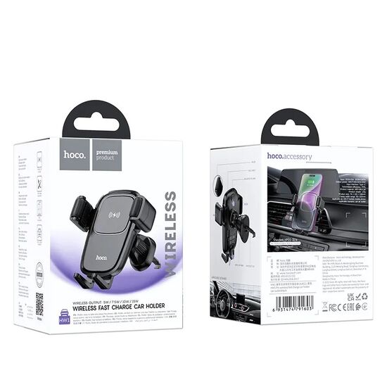 Suport auto HOCO HW1 Pro, Black, 3 image