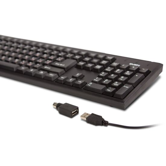 Tastatură SVEN Standard 303 Power USB+PS/2, Rus/Ukr/Eng, Black, 4 image