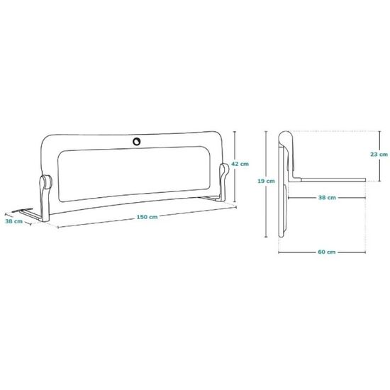 Bara de protectie LIONELO Eva Grey Melange 150x42 cm, 4 image