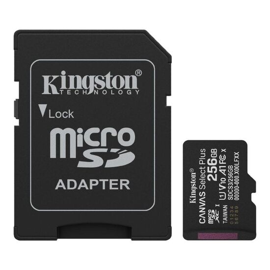 Карта памяти microSD KINGSTON Canvas Select Plus, 256GB