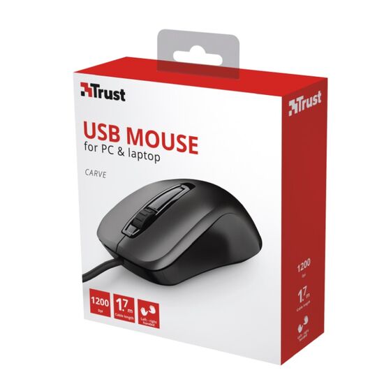Mouse Trust Carve, USB, Black, 6 image