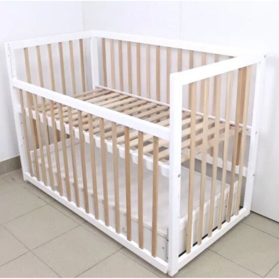 Кроватка KUZEA Sofia с ящиком (белый+natur), изображение 2