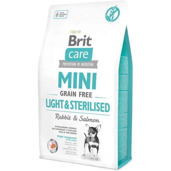 Hrana uscata pentru caini BRIT Care Mini Sterilised, cu iepure si somon, 2 kg
