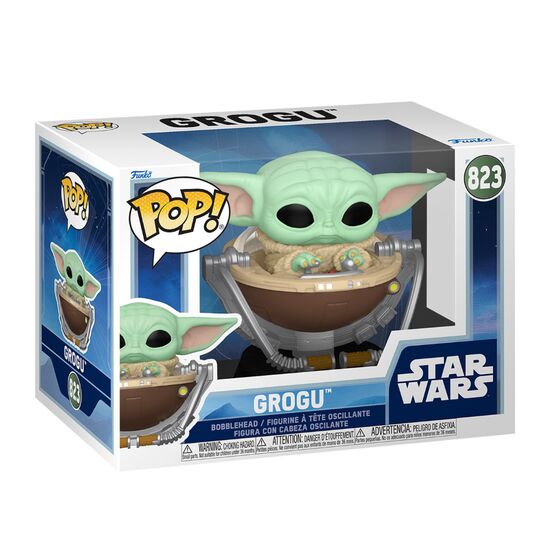 Figurină de colecție Funko Pop 90451, Filme: Star Wars – The Mandalorian în carucior, #823