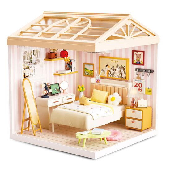 Constructorul cu lumină Mini House 8004, Interior Mini Dormitor, 2 image