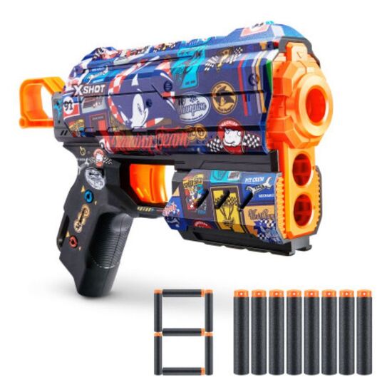 Jucarie pistol X-SHOT Skins Flux Sonic S1 cu 8 cartuse