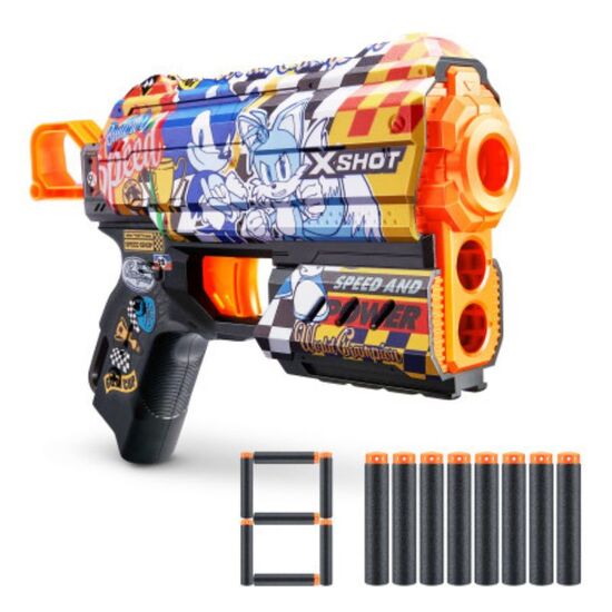 Jucarie pistol X-SHOT Skins Flux Sonic S1 cu 8 cartuse, 3 image