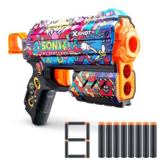 Jucarie pistol X-SHOT Skins Flux Sonic S1 cu 8 cartuse, 5 image