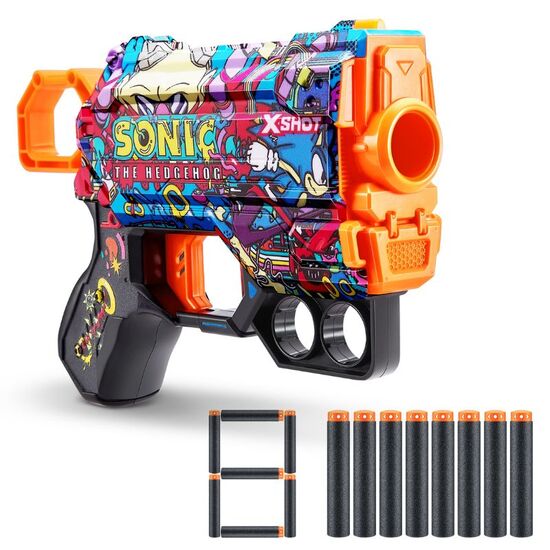Jucarie pistol X-SHOT Skins Menace Sonic Robotnik S1 cu 8 cartuse, 3 image