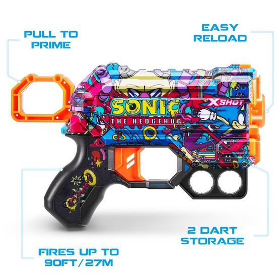 Jucarie pistol X-SHOT Skins Menace Sonic Robotnik S1 cu 8 cartuse, 6 image