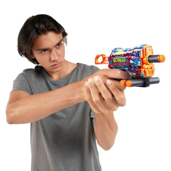 Jucarie pistol X-SHOT Skins Menace Sonic Robotnik S1 cu 8 cartuse, 2 image