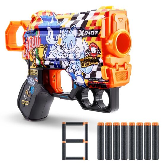 Jucarie pistol X-SHOT Skins Menace Sonic Super Speed S1 cu 8 cartuse, 3 image