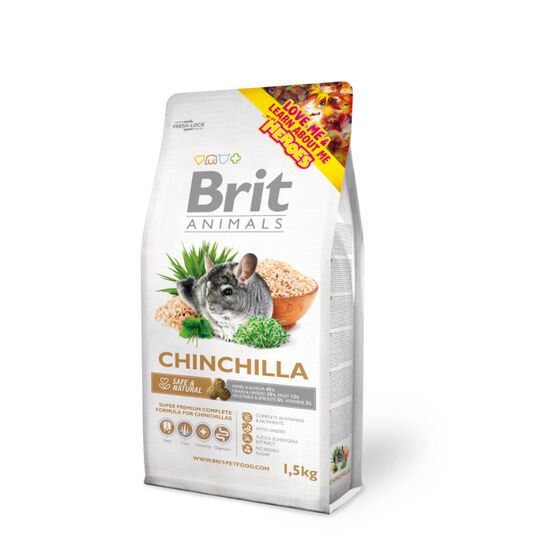 Hrană completă super-premium pentru șinșile BRIT Animals, 1.5kg