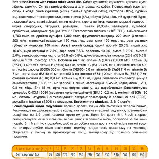 Hrana uscata pentru caini BRIT Fresh Adult, cu pui si cartofi, 2.5 kg, 3 image