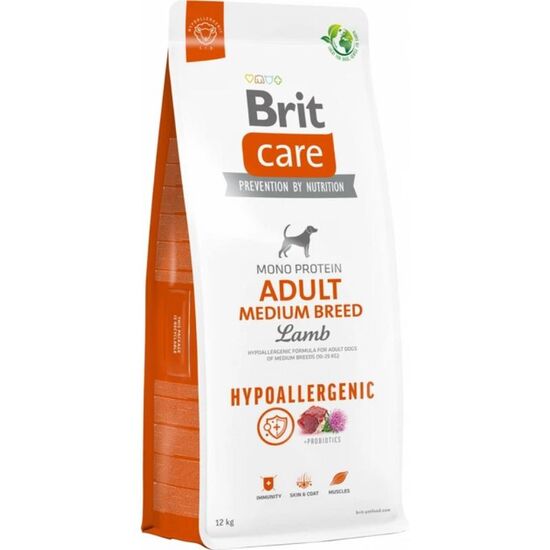 Сухой корм BRIT Adult Hypoallergenic, Для собак средних пород, С ягнёнком и рисом, 12 кг