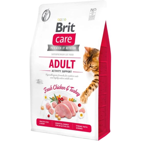 Hrana uscata pentru pisici BRIT GF Adult Activity, cu pui si curcan, 2 kg