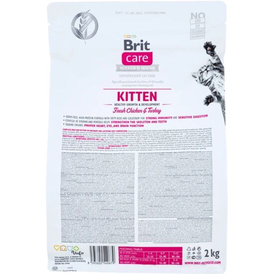 Сухой корм для котят BRIT GF Kitten Growth, с курицей и индейкой, 2кг, изображение 2