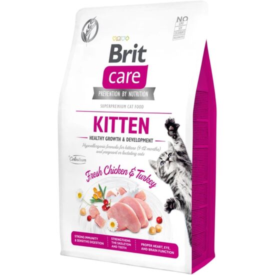 Сухой корм для котят BRIT GF Kitten Growth, с курицей и индейкой, 2кг