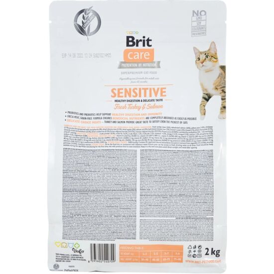 Сухой корм для кошек BRIT GF Sensitive Diges, с индейкой и лососем, 2кг, изображение 2