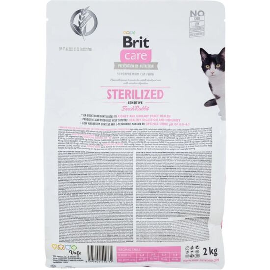 Сухой корм для кошек BRIT GF Sterilized Sensitive, с кроликом, 2кг, изображение 2