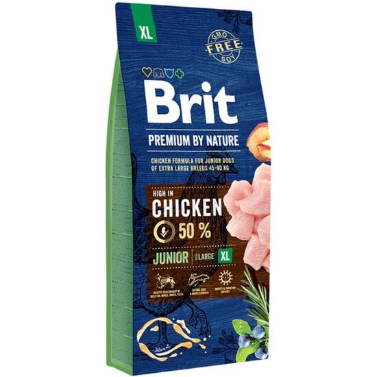 Hrana uscata BRIT Premium Junior, Pentru catei de talie foarte mare, Cu pui, 15 kg