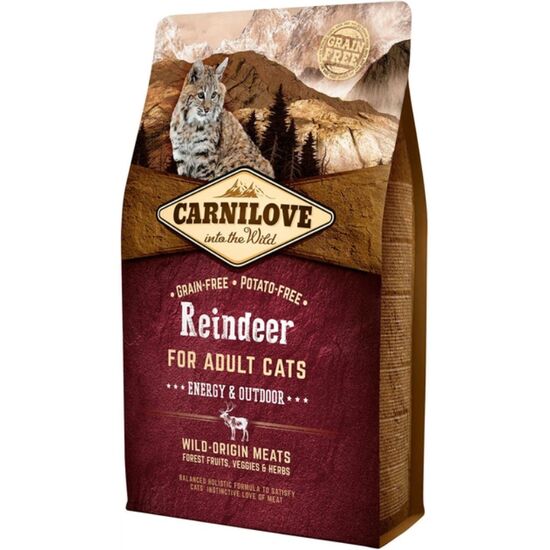 Сухой корм для кошек CARNILOVE Energy Outdoor, с северным оленем, 2 кг