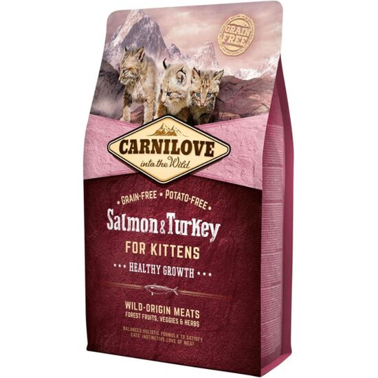Hrana uscata pentru pisoi CARNILOVE Healthy Growth, cu somon si curcan, 2 kg