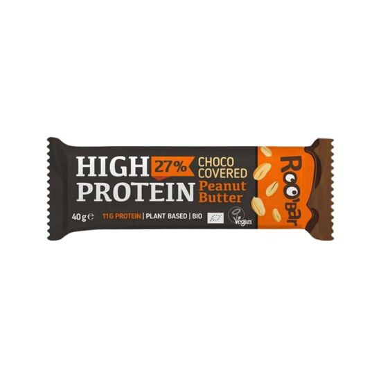Baton de arahide ROOBAR, Bogat in proteine, In ciocolata, 40 g