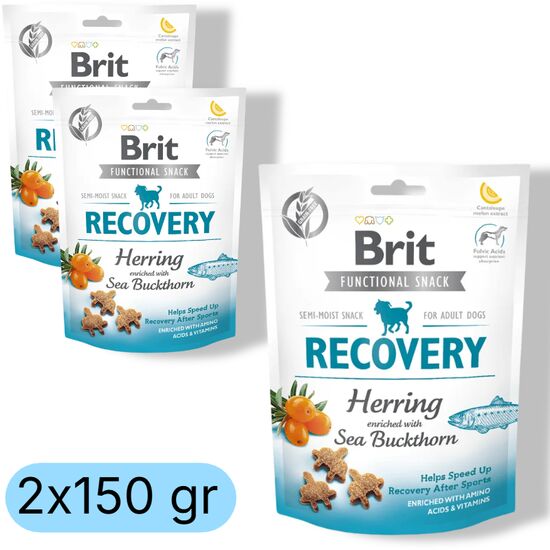 Set recompense BRIT Recovery, Pentru caini, Cu hering, 150 g, 2 buc