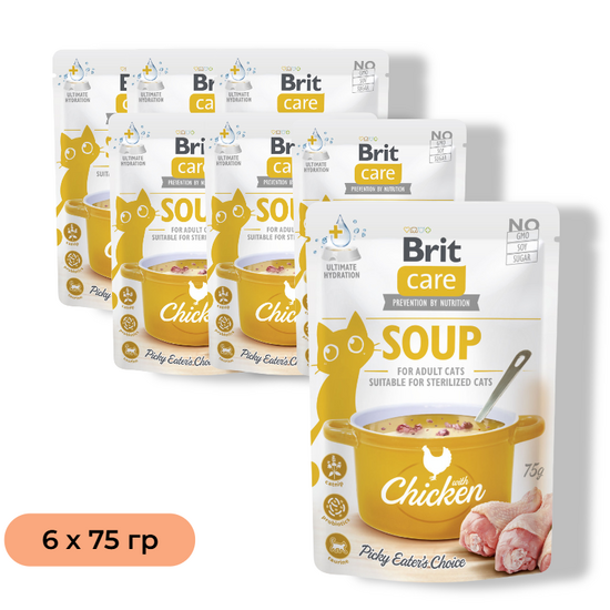 Set BRIT Supă pentru pisici, cu pui, 75 g, 6 buc