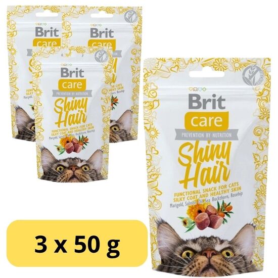 Set recompensa BRIT pentru pisici, blana lucioasa, 50 g x 3 buc