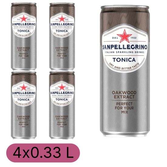 Набор Тоника SAN PELLEGRINO, газированный, экстракт дуба, 0,33 л, 4 шт