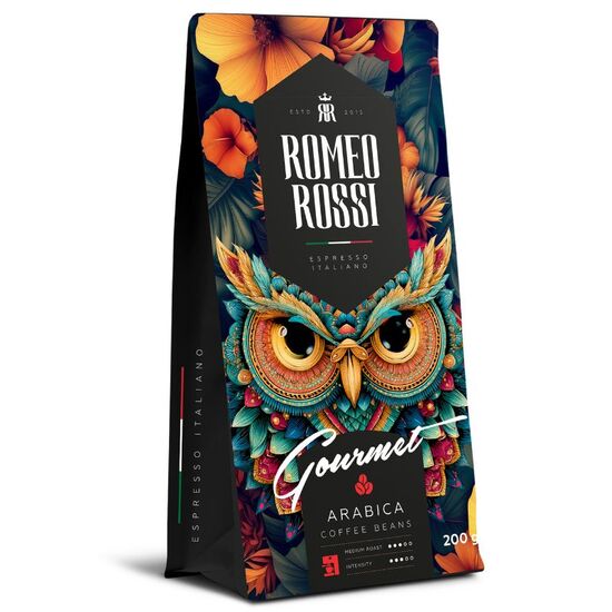 Cafea ROMEO ROSSI GOURMET Arabica, boabe, 200 g