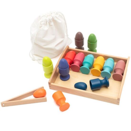 Tava din lemn cu oua BABY MIX "Montessori" 57341