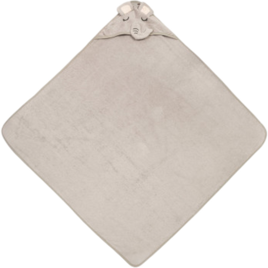 Prosop pentru copii SENSILLO-30562 0339, cu glugă, Elefant, (100 × 100 cm), gri, 2 image
