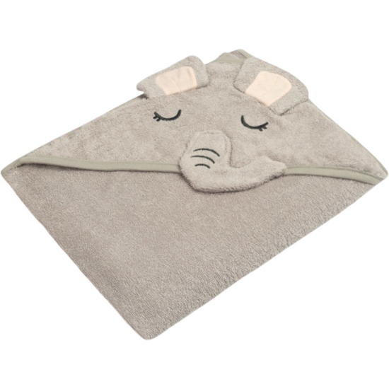 Prosop pentru copii SENSILLO-30562 0339, cu glugă, Elefant, (100 × 100 cm), gri