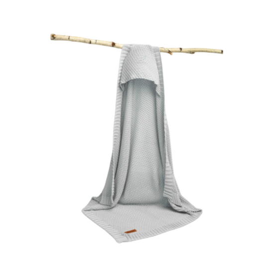 Patura din bambus SENSILLO-43494, cu gluga, (90x85 cm), gri, 3 image