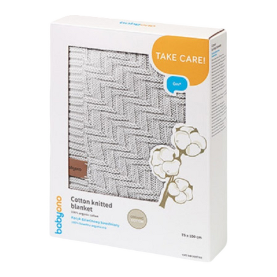 Плед детский BABYONO 1647/02, из органического хлопка, 75x100 см, серый, изображение 2