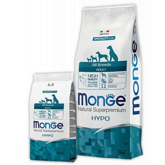 Hrana uscata MONGE, Pentru caini adulti de toate rasele, Cu somon si ton, Hipoalergenica, 2.5 kg