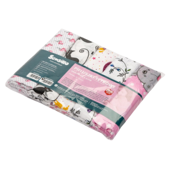 Пеленки хлопковые SENSILLO-0551, для девочек, 70 х 80 см, 5 шт