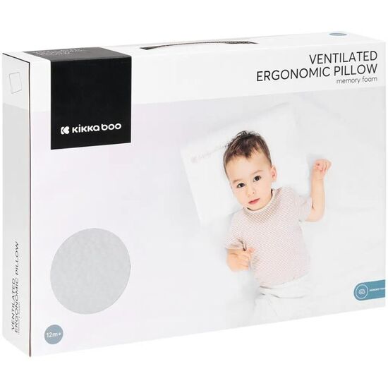 Подушка эргономичная KIKKABOO Airknit Grey из Memory foam, вентилируемая, изображение 2