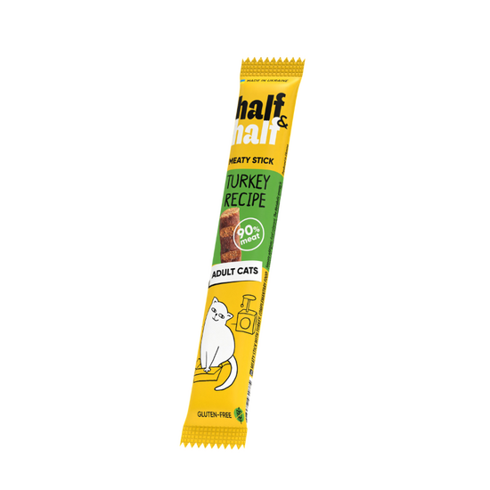 Мясная сушеная палочка HALF&HALF, для кошек, с индейкой, 5 г